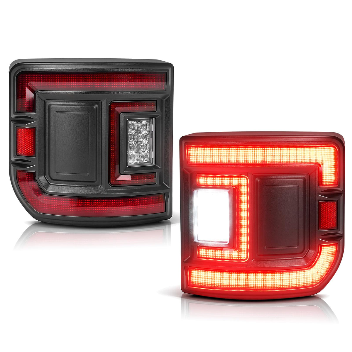 CAFOPAR DOT LED tail light front view for Jeep Gladiator enhances daytime visibility and style.