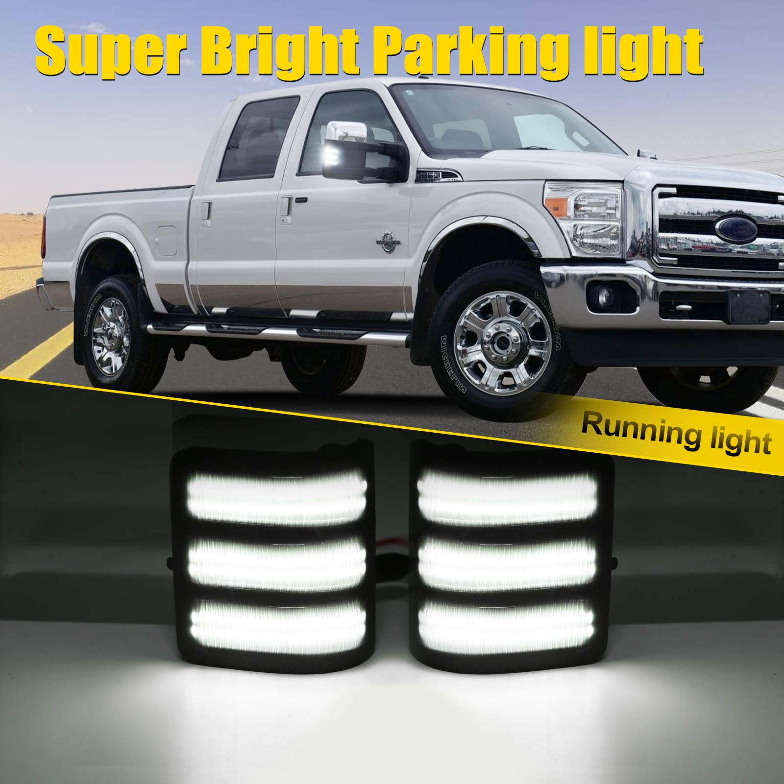 CAFOPAR mirror lights with white running lights for 2008–2016 Super Duty.