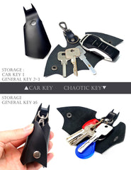 CAILLU Leather Bat Keychain close-up, Italian leather details and luxe texture for daily sophistication.