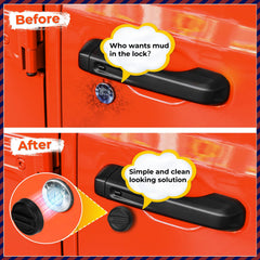 CALBEAU keyhole cover matte finish design enhances Jeep JK aesthetics and keeps keyhole clean