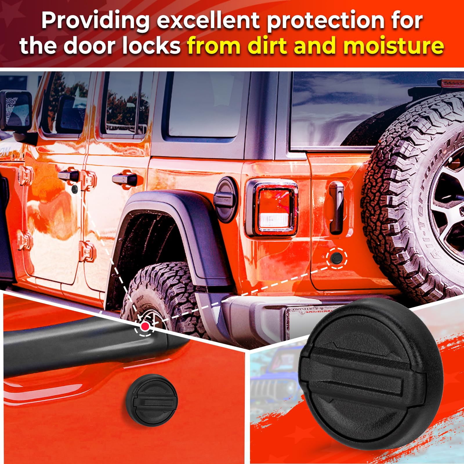 CALBEAU keyhole cover locks out water and dust, protecting the cylinder in all conditions