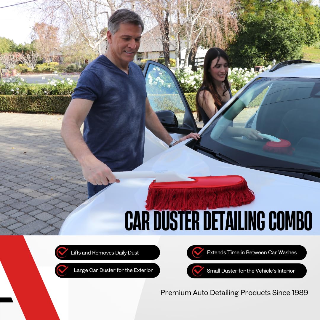 California Car Duster wax-treated mop touching a car surface