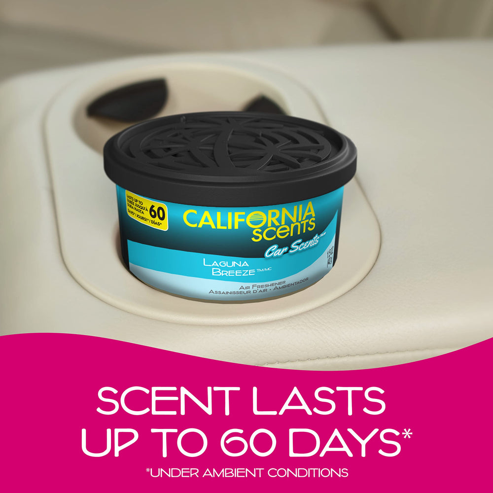 California Scents cup-holder placement keeps fragrance within reach for quick refreshes.