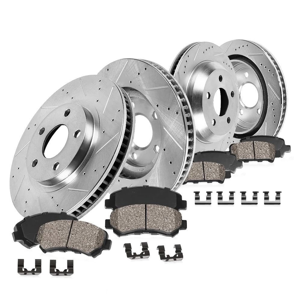 Callahan Brake Parts front drilled and slotted rotors enhance Malibu cooling and braking.