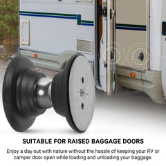 CALPALMY weather-resistant magnets on RV door catch withstand rain and shine.