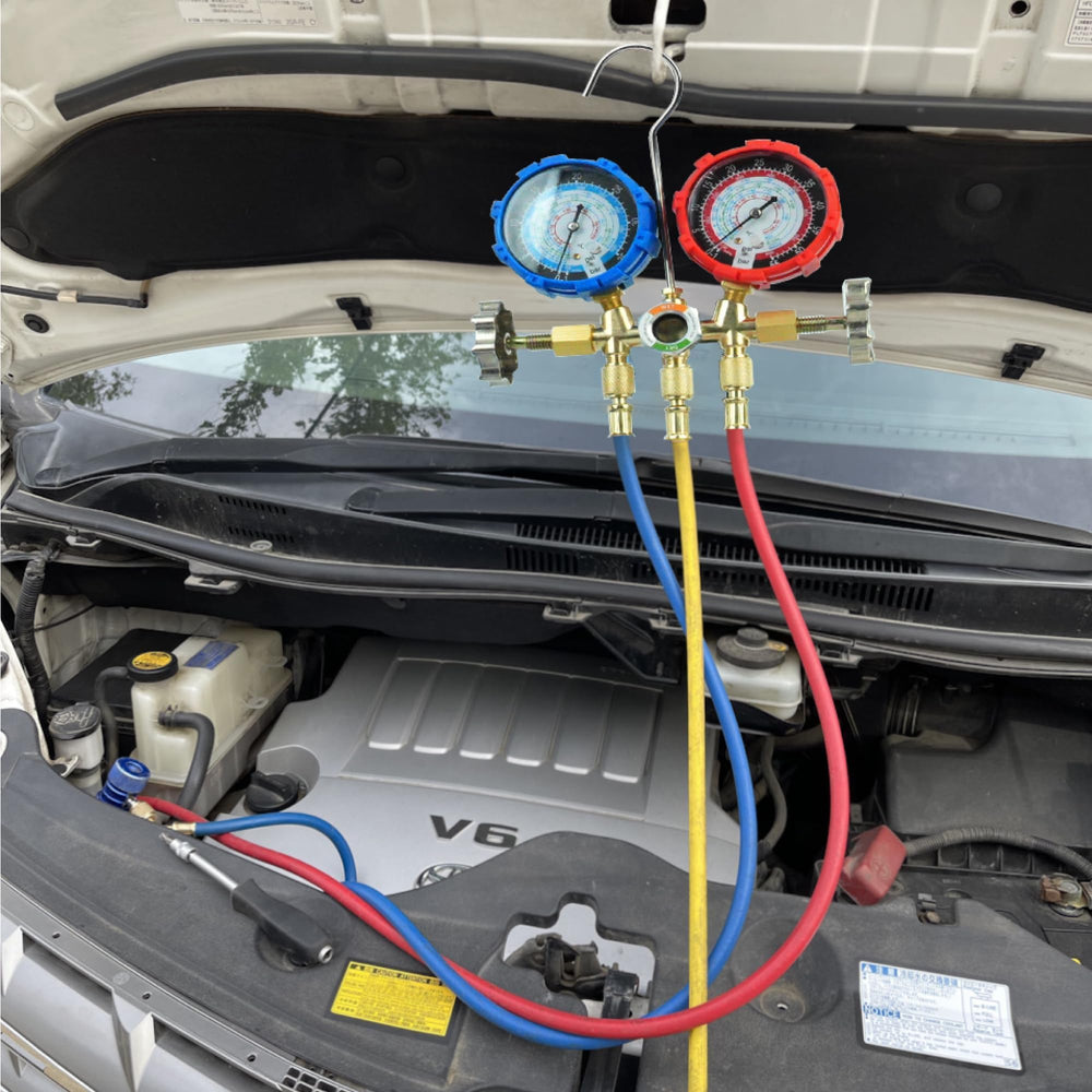CALPOSE complete automotive and home AC tool kit ready for use