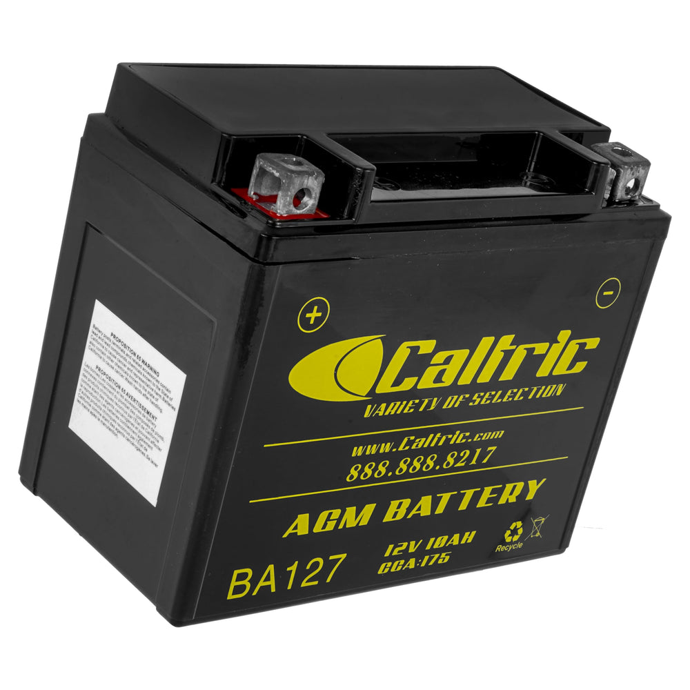 Caltric AGM label indicates TRX Recon compatibility and 12V rating
