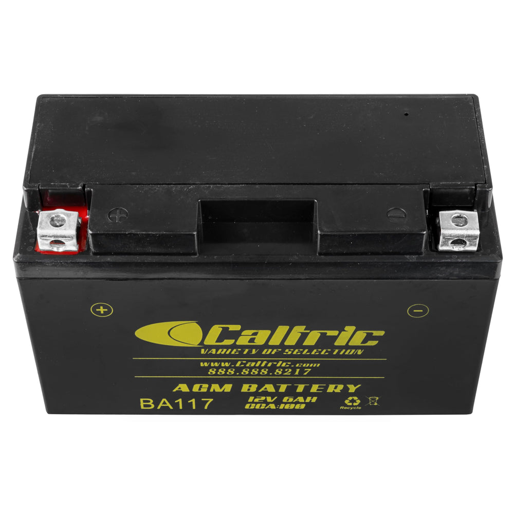 Caltric AGM battery terminal posts close-up for secure installation
