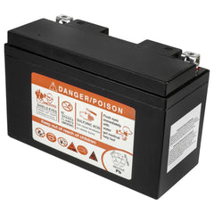 Caltric AGM battery top label highlights maintenance-free design