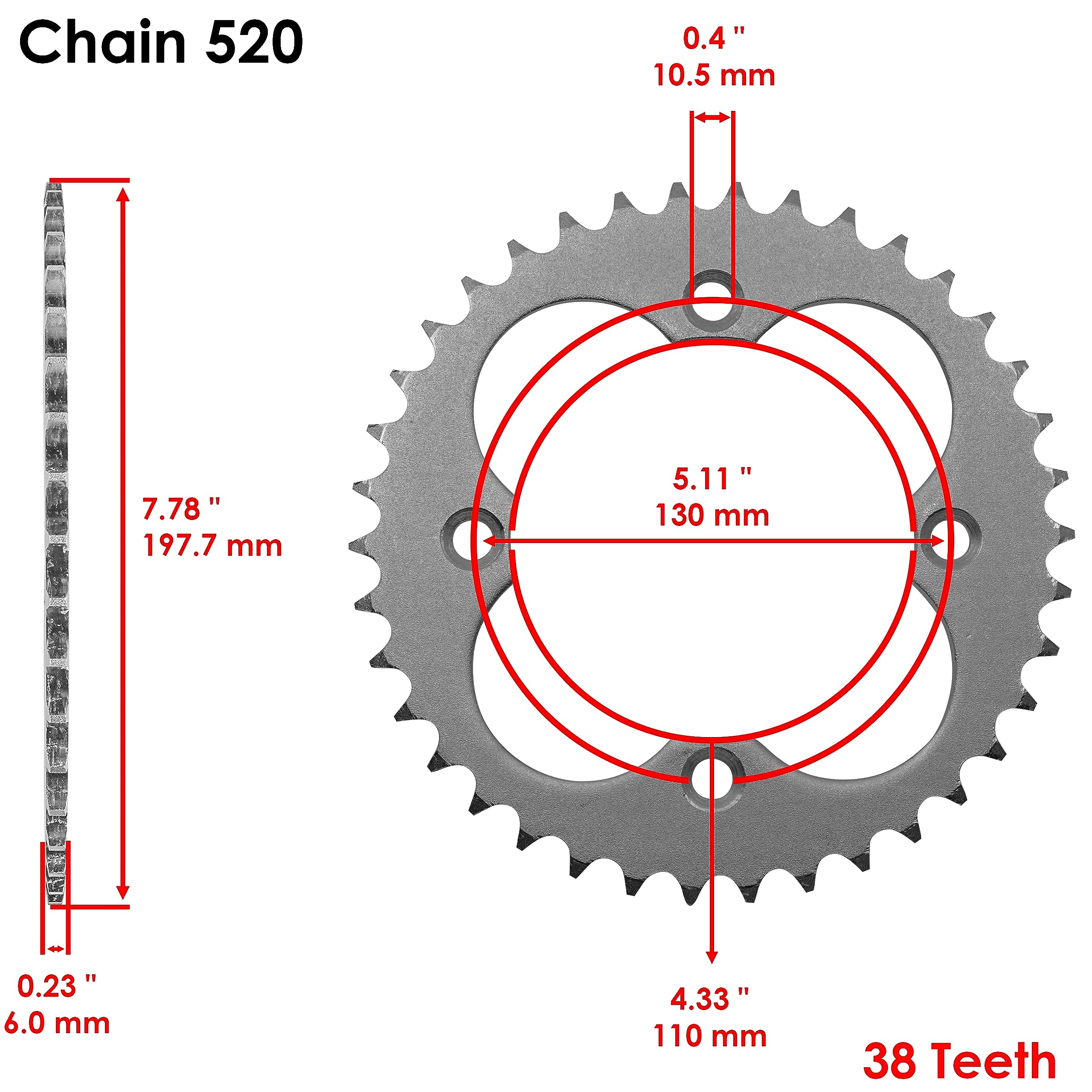 Caltric drive chain installed on TRX250X demonstrates complete drivetrain replacement.