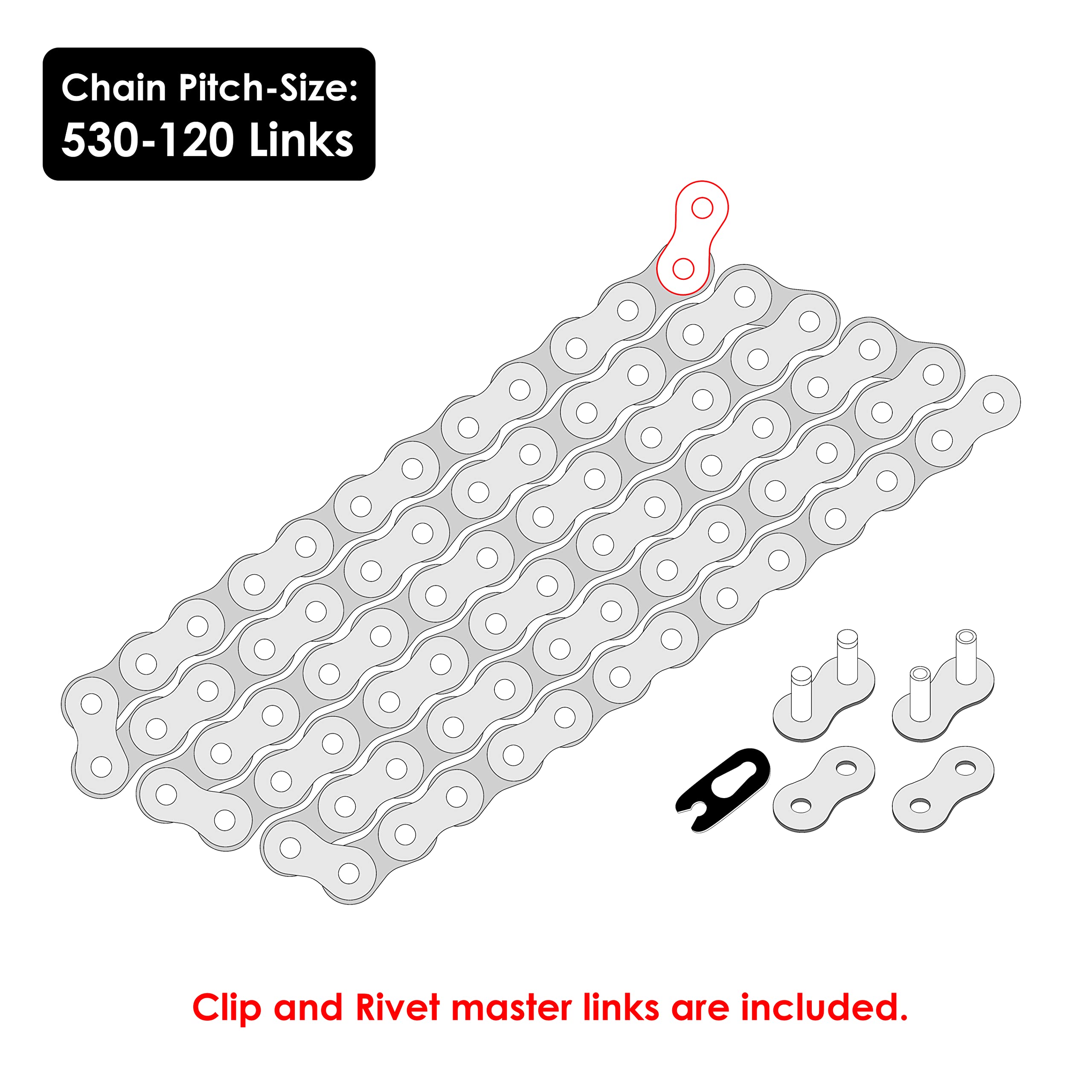 Caltric Golden drive chain master link assembly demonstrates quick installation.