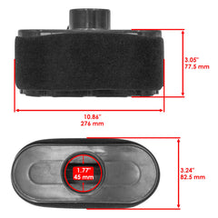 Caltric MIU12555 air filter side view, compact fit for tight engine bays.
