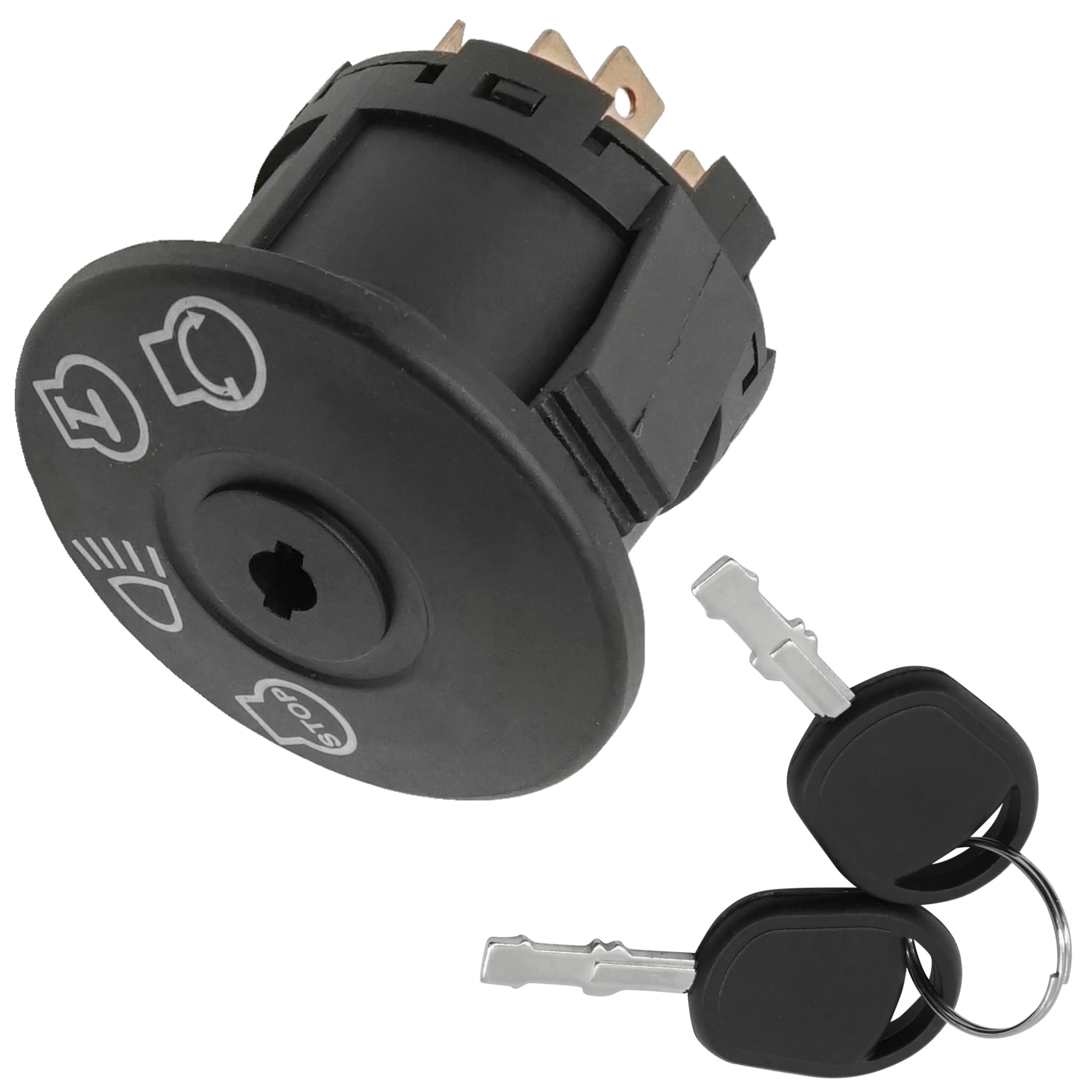 Caltric ignition switch rotated to demonstrate user-friendly interface