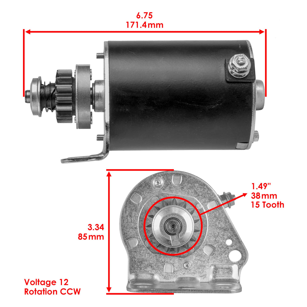 Close-up of 15-tooth steel gear on Caltric starter for E170