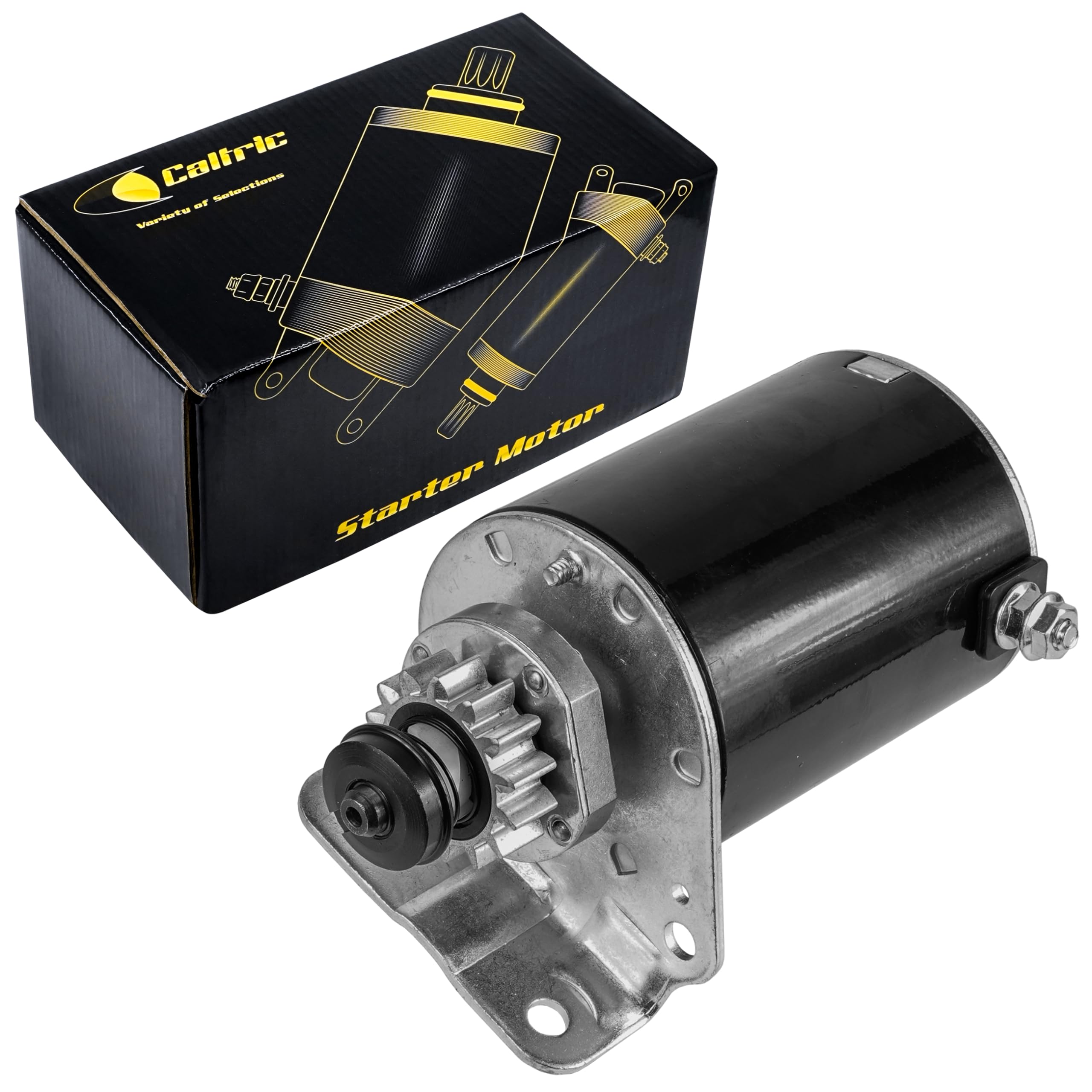 Caltric starter front view with 14-teeth steel gear for durable engagement