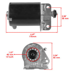 Caltric starter side view showing compact footprint for tight spaces