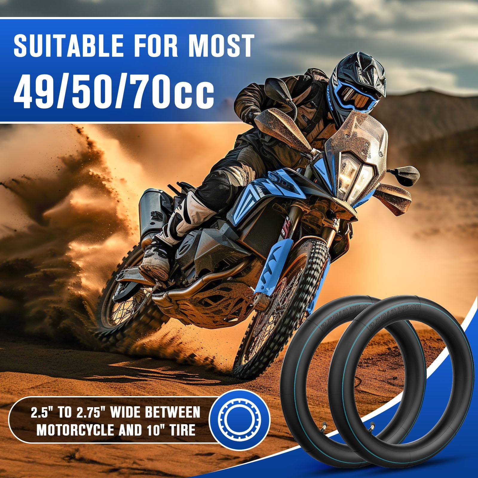 CALU LUKY thick-wall inner tube for smoother rides and shock absorption.