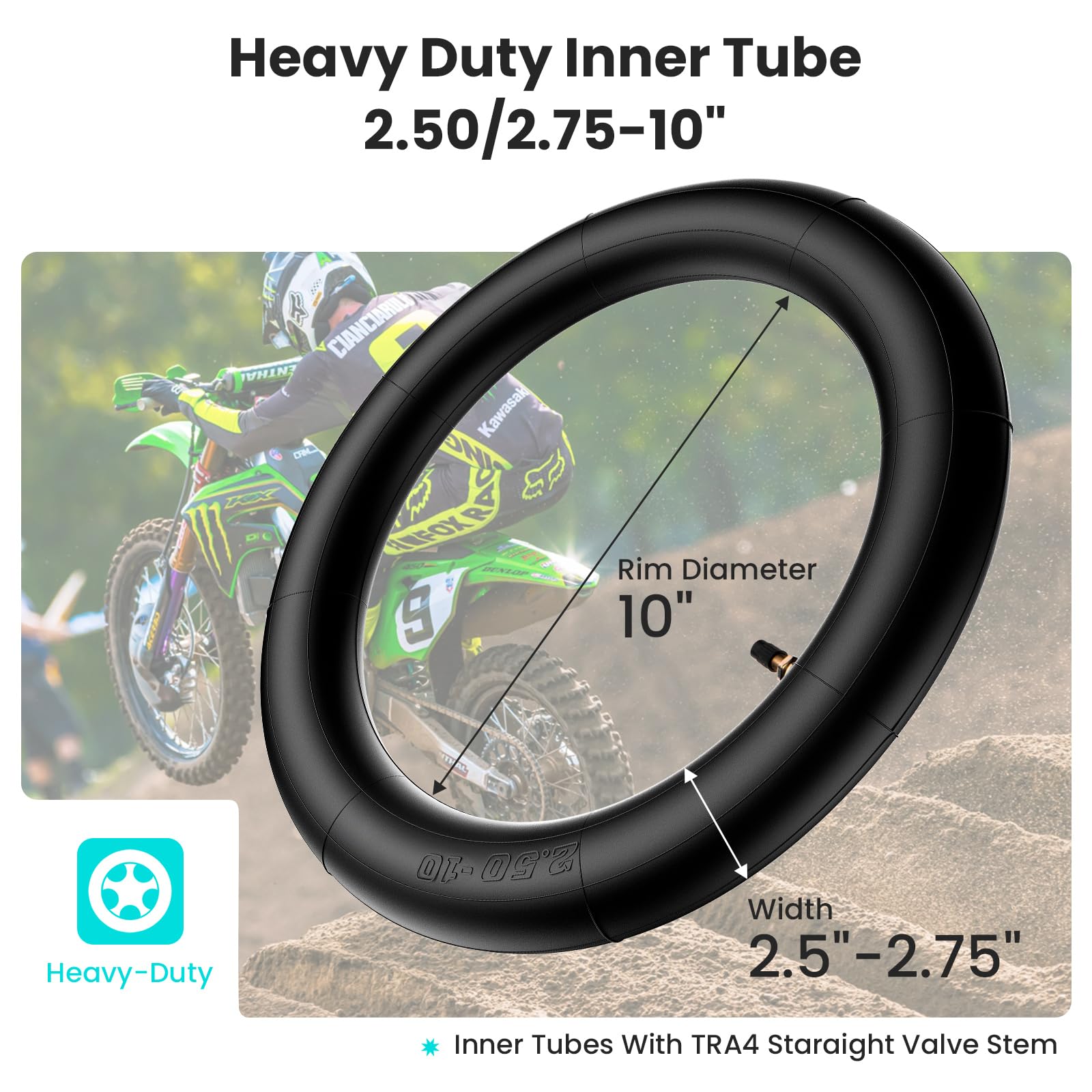 CALU LUKY thick butyl inner tube with self-seal surface improves puncture resilience.