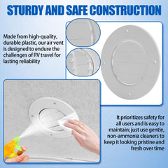 Calvana 4-5/8-inch duct vent cover fits standard RV ceilings for easy upgrade