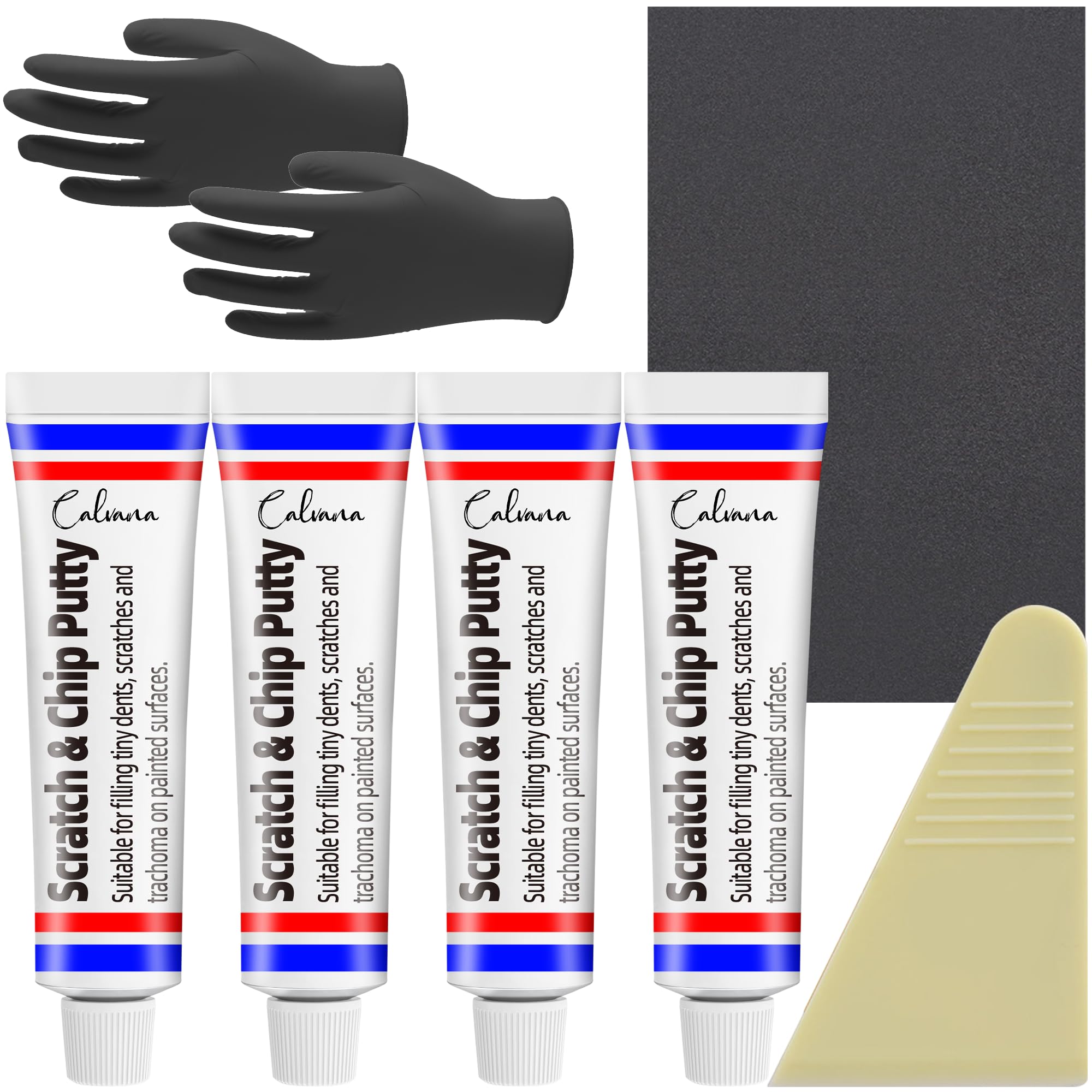 Calvana 4-pack 20g car body filler tubes for quick touch-ups.