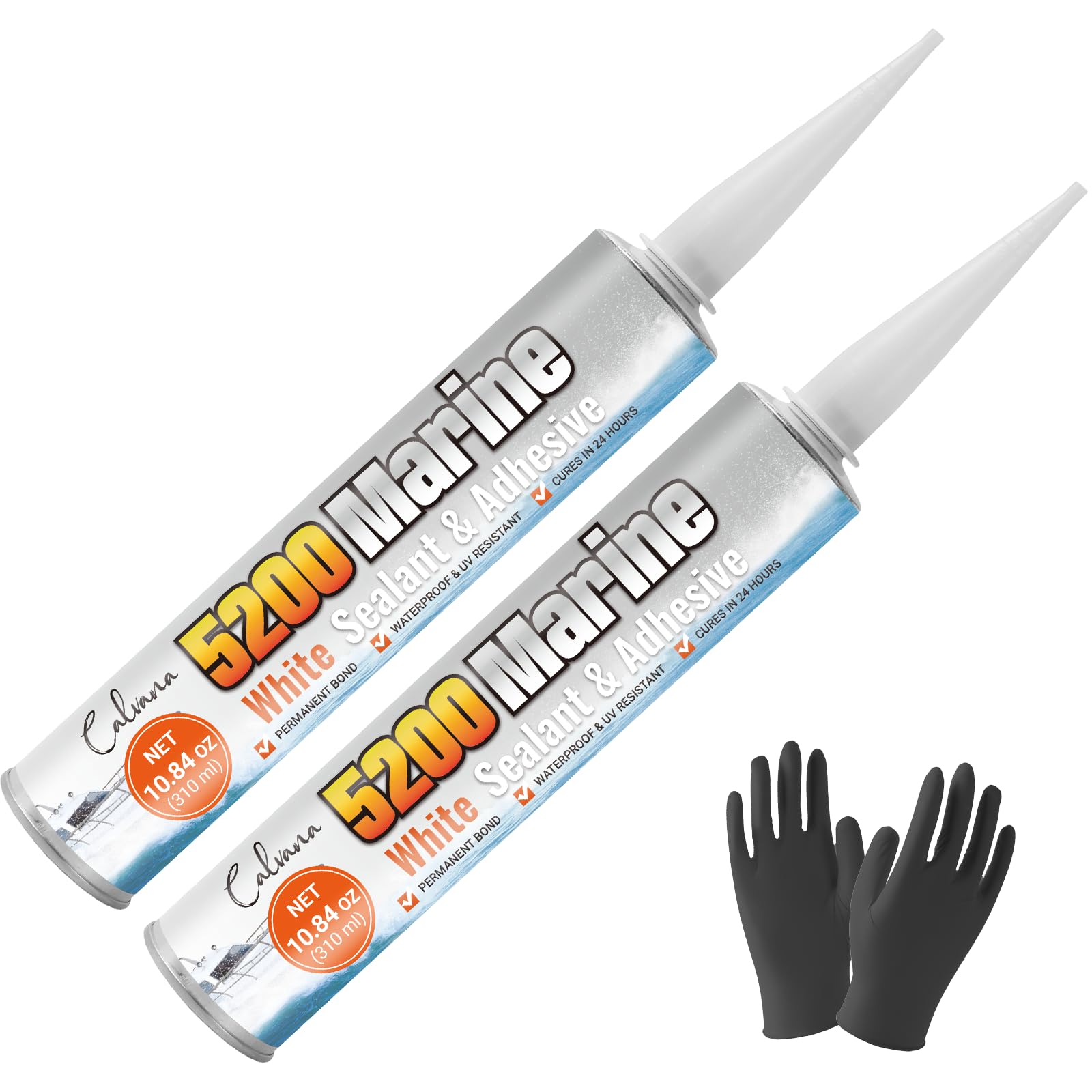 Calvana 5200 marine sealant tube with nozzle for precise bonding
