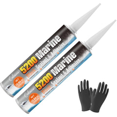 Calvana 5200 sealant tube with nozzle for precise hull seam bonding.