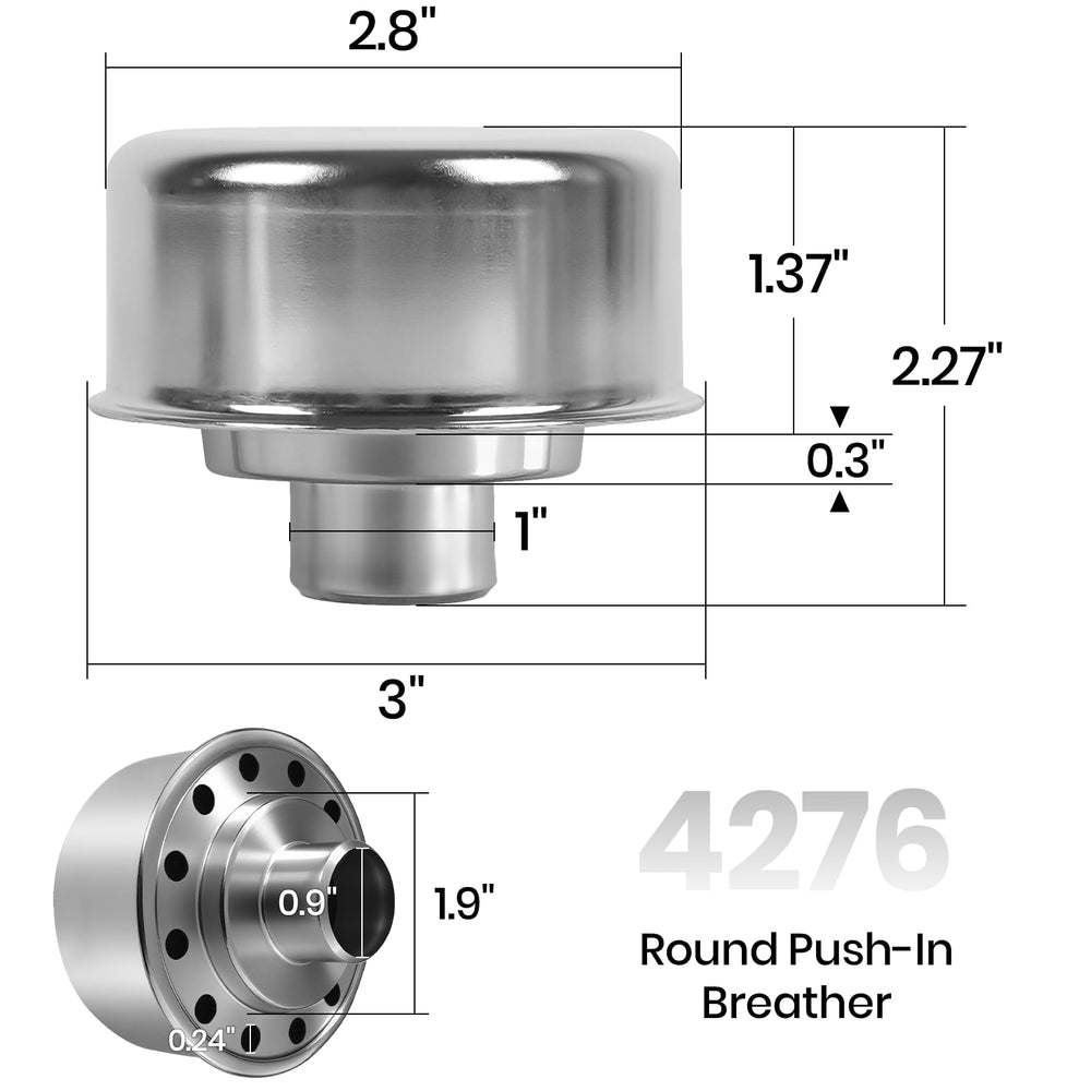 Calvana breather with grommet installed showing secure seal.