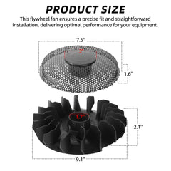 Calvana lawn mower fan assembly demonstrates precise fit and quick installation.