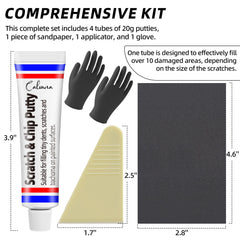 Calvana scratch repair putty application tool demonstrates precise application on minor dents.