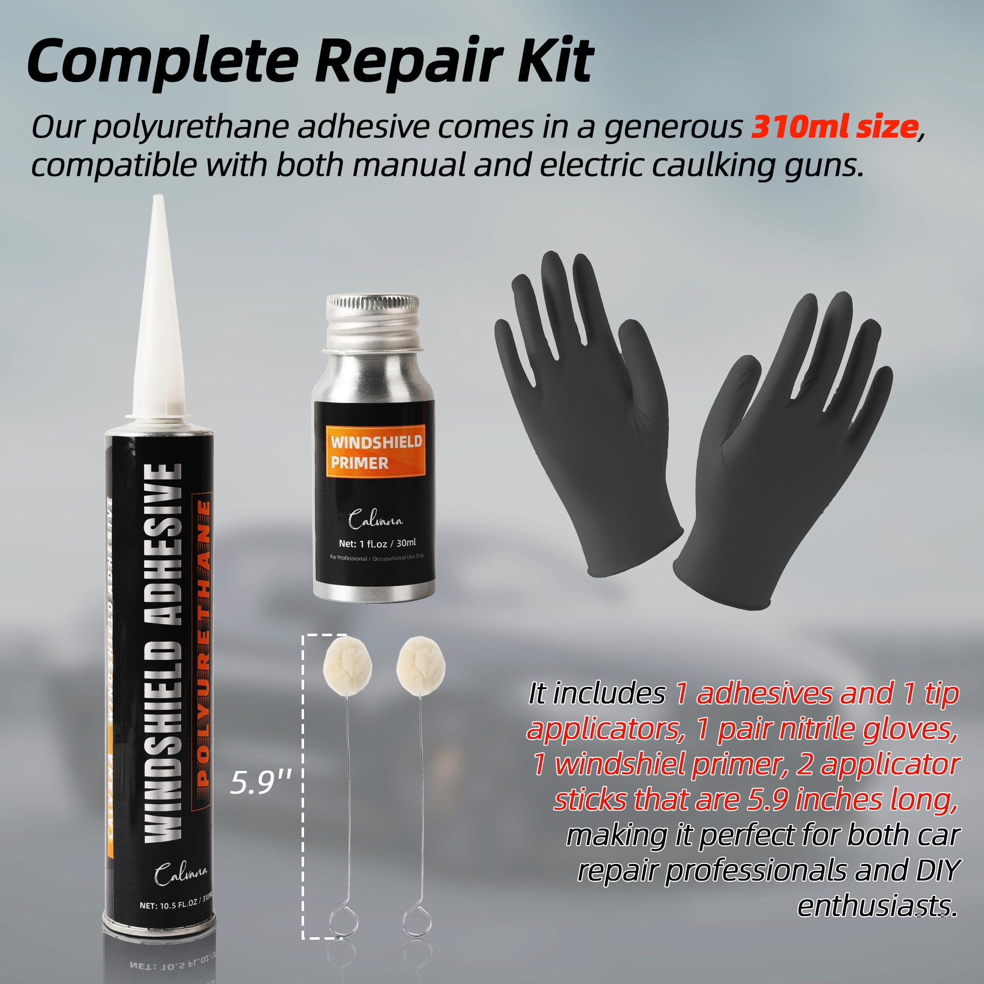 Calvana windshield primer bottle close-up for proper bonding prep