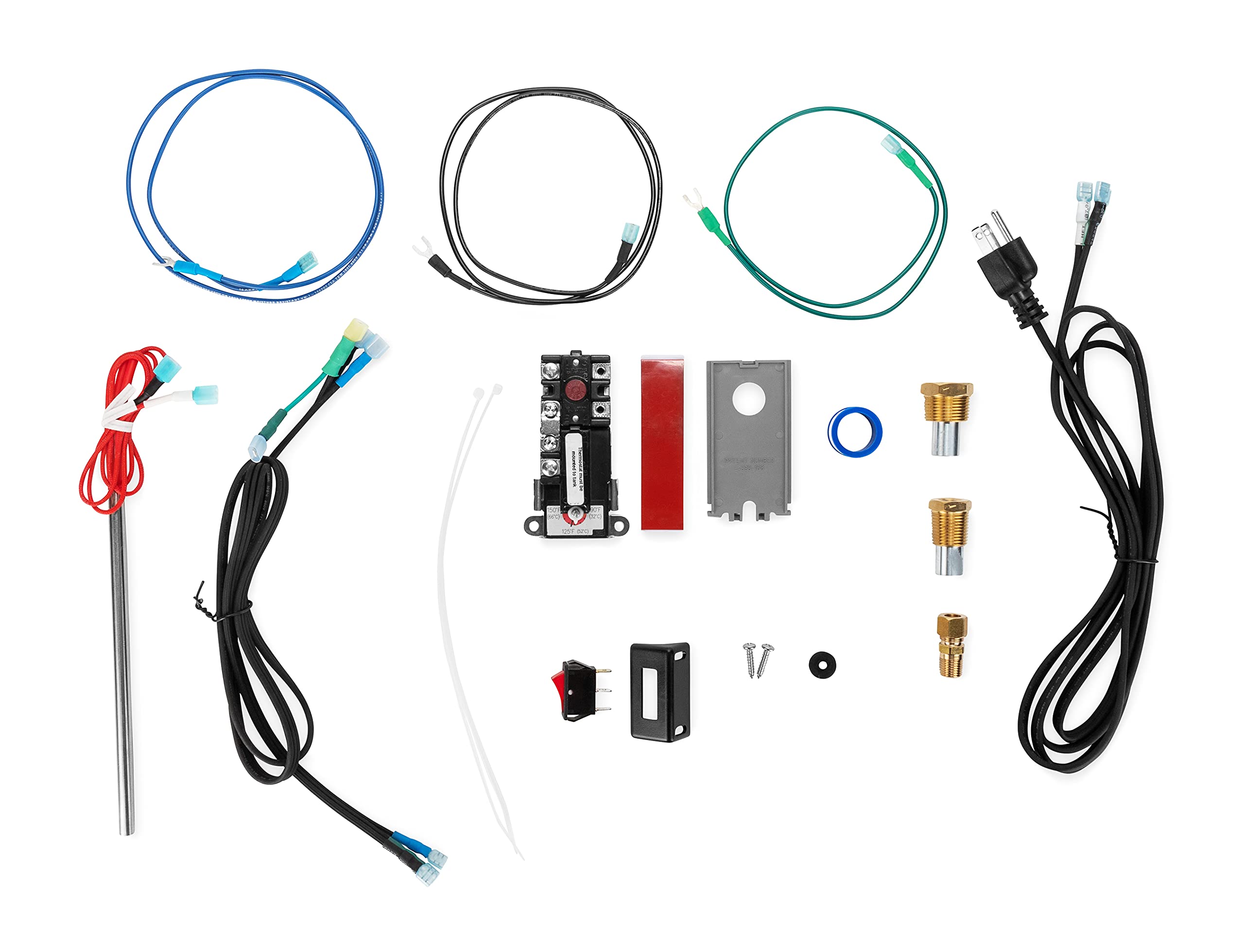 Camco 11773 hybrid heat kit assembly heats RV water on demand.
