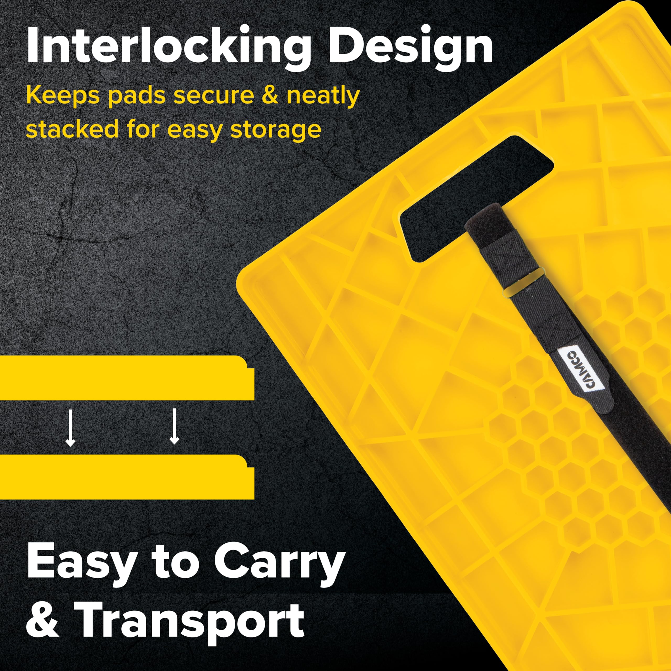 Camco 14x12 footprint cushions jacks on uneven terrain
