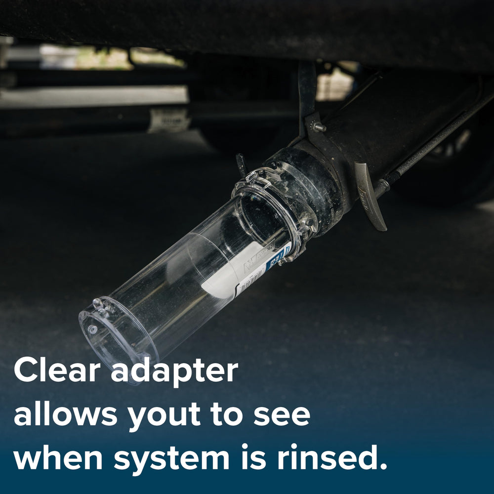 Camco 39592 shows extended 9-inch clear adapter setup