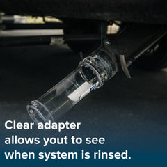 Camco 39592 shows extended 9-inch clear adapter setup