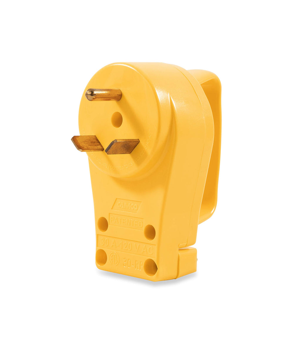 Camco 55245 30A plug with Power Grip ready for easy, strain-free connections.