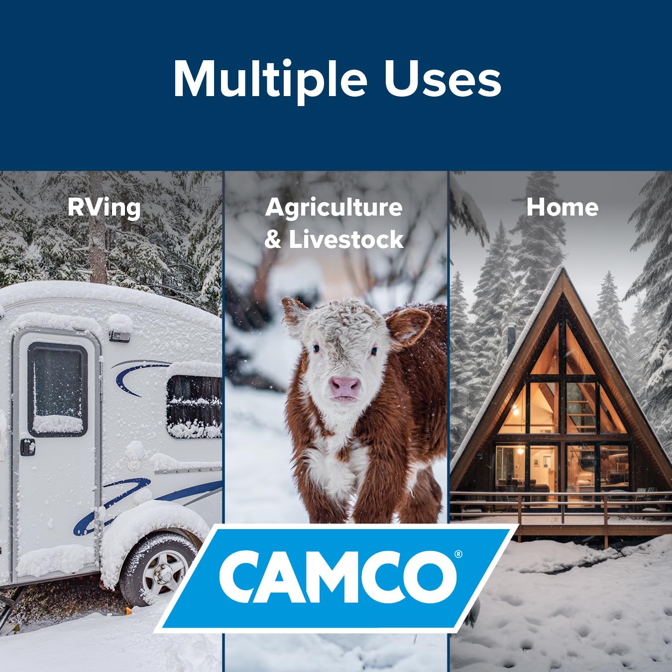 Camco 5/8 inch ID exterior jacket provides rugged protection.