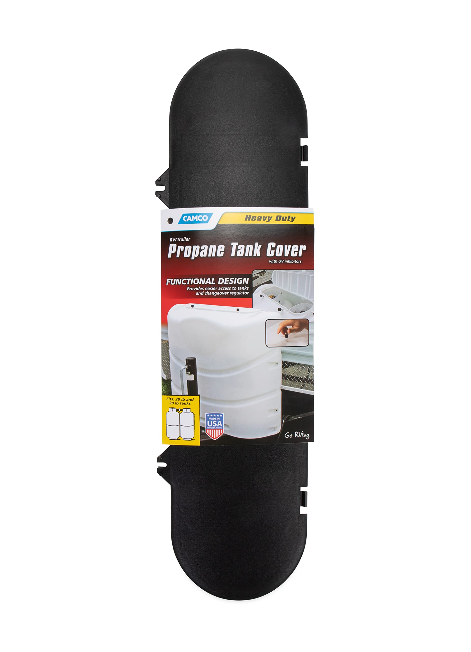 Camco black replacement cap kit complements RV tank covers.