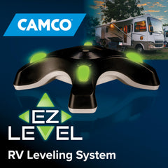 Camco EZ Level shows simultaneous-axis feedback for faster RV leveling.
