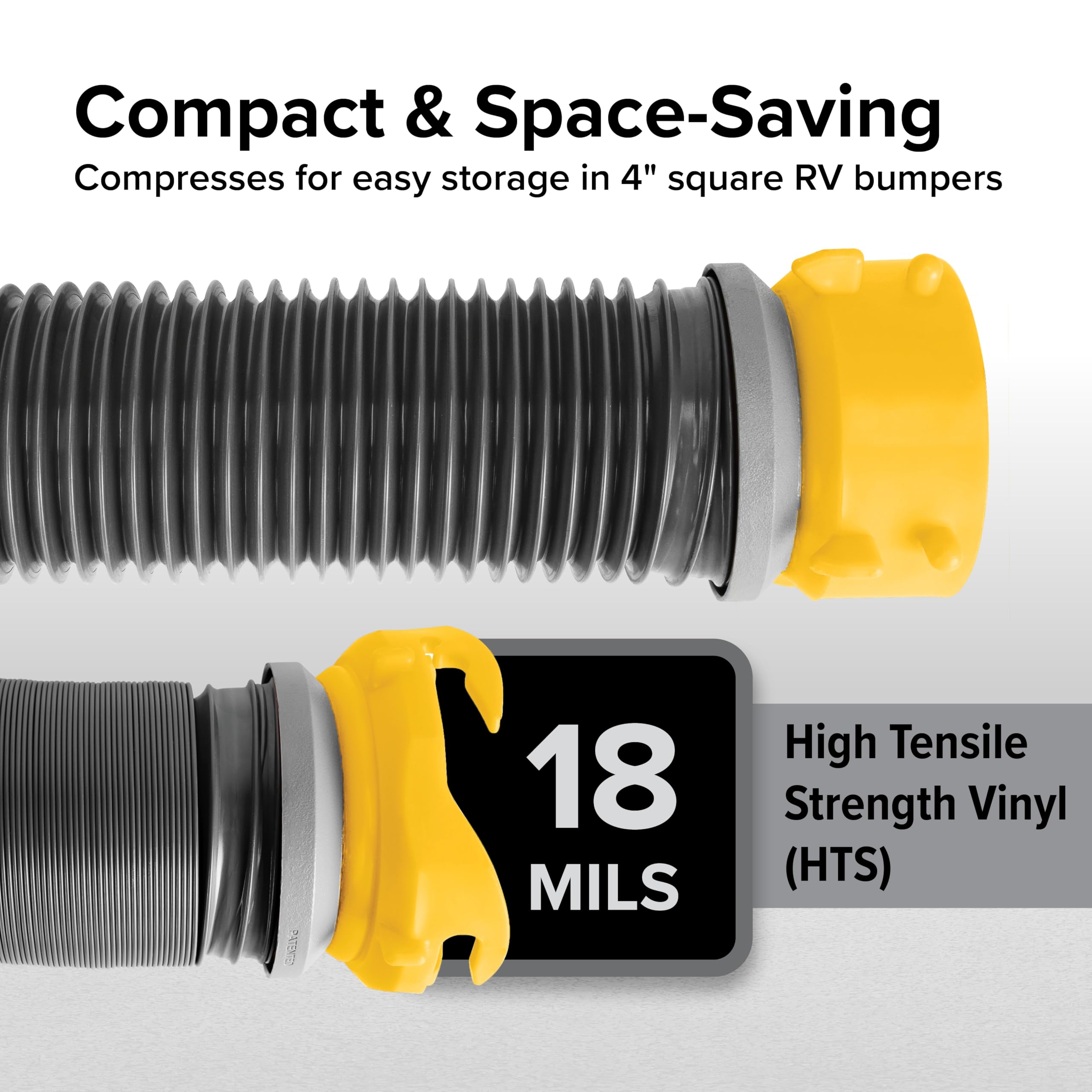 Storage caps included to seal ends and control odors during storage.