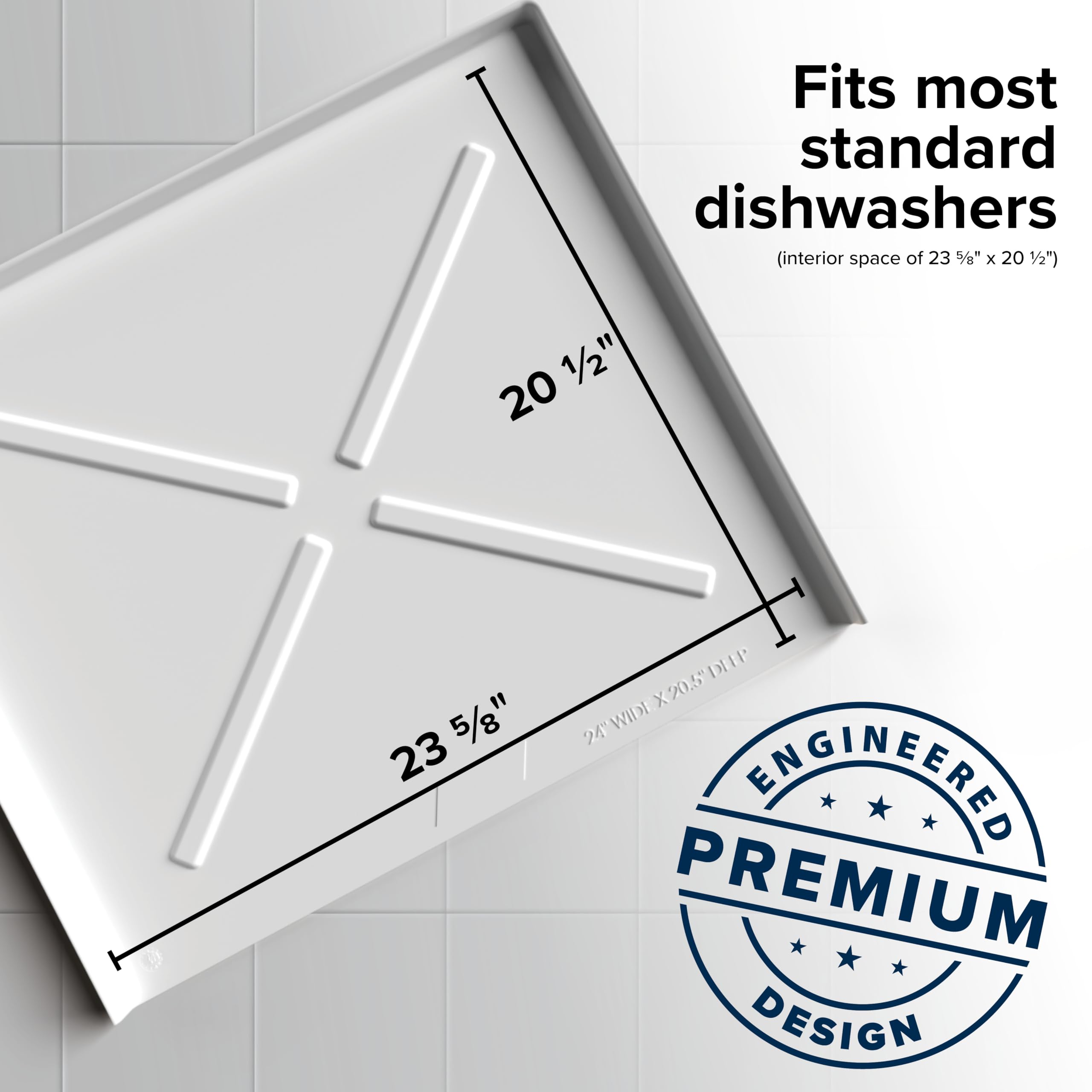 Camco drain pan under dishwasher protects floors and cabinets