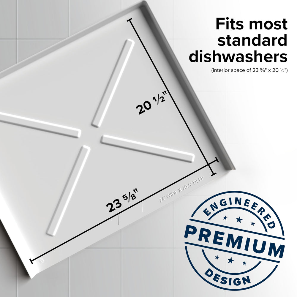 Camco drain pan under dishwasher protects floors and cabinets