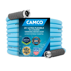 Camco EvoFlex 25ft RV water hose, flexible for easy campsite hookups