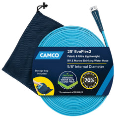 Camco EvoFlex2 25ft hose with fabric exterior for durable outdoor use