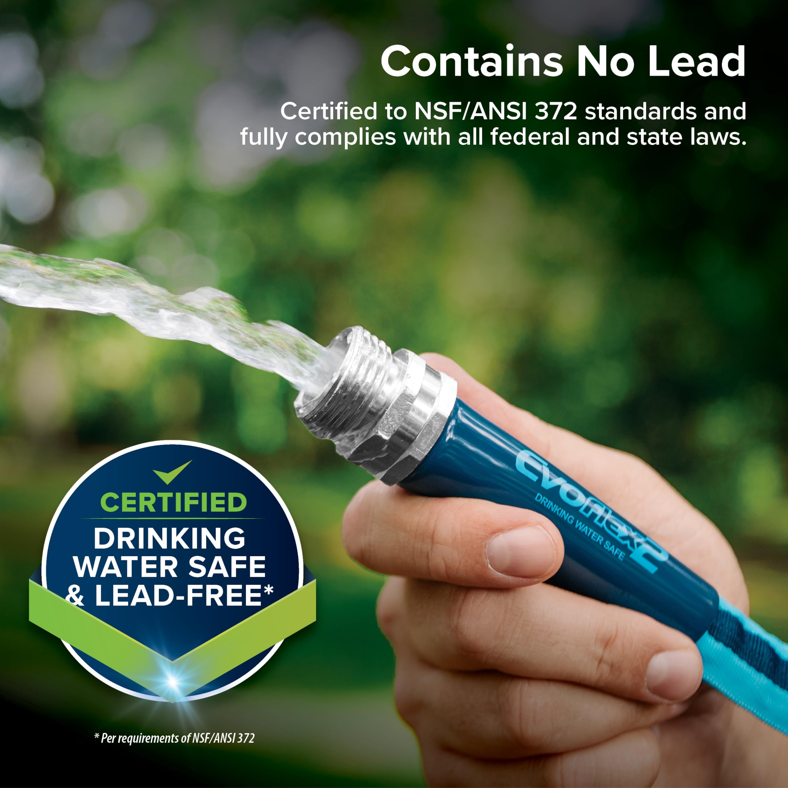 Camco EvoFlex2 kink-resistant design supports smooth water flow.