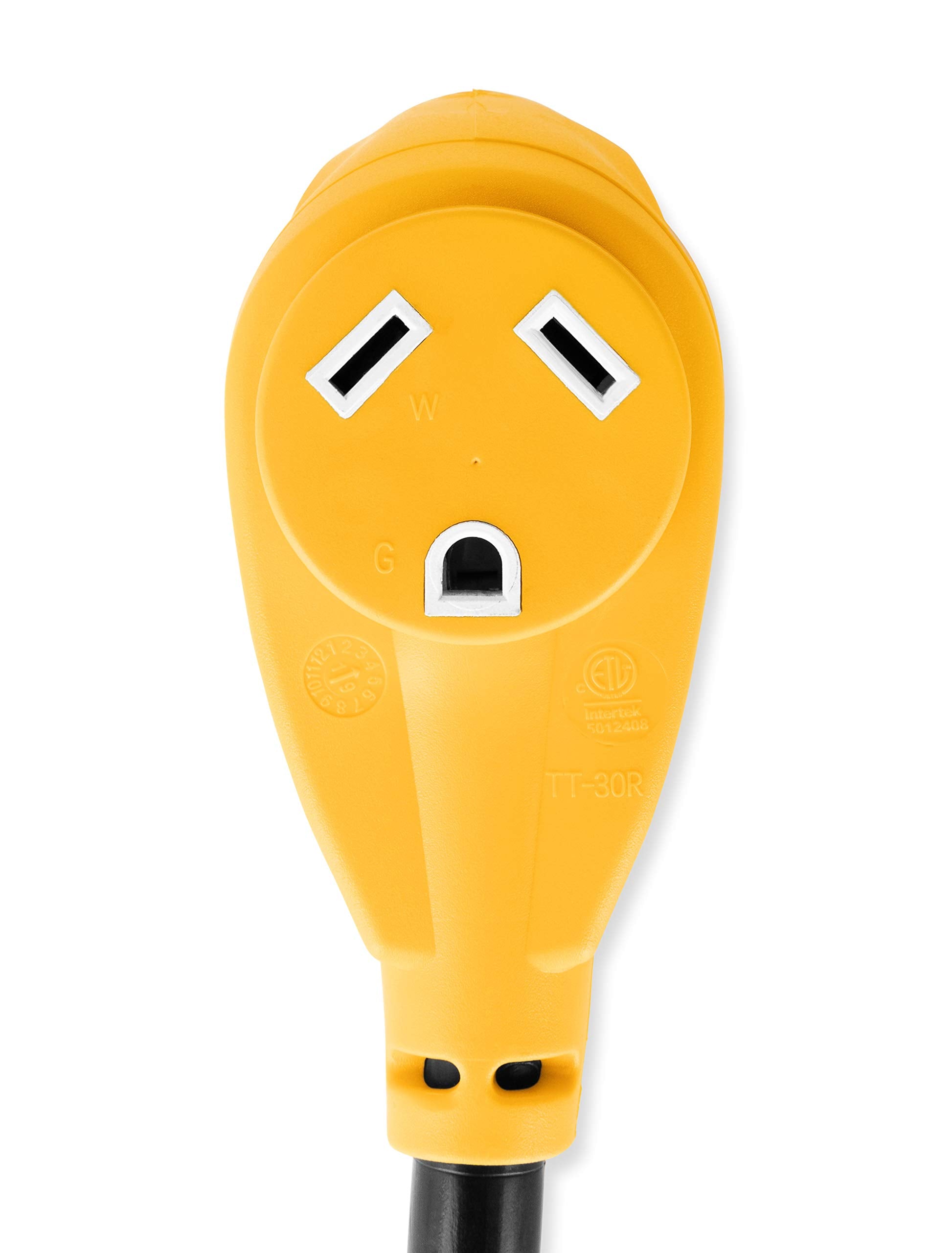 Camco flame-retardant PVC sheath protects outdoor connections.