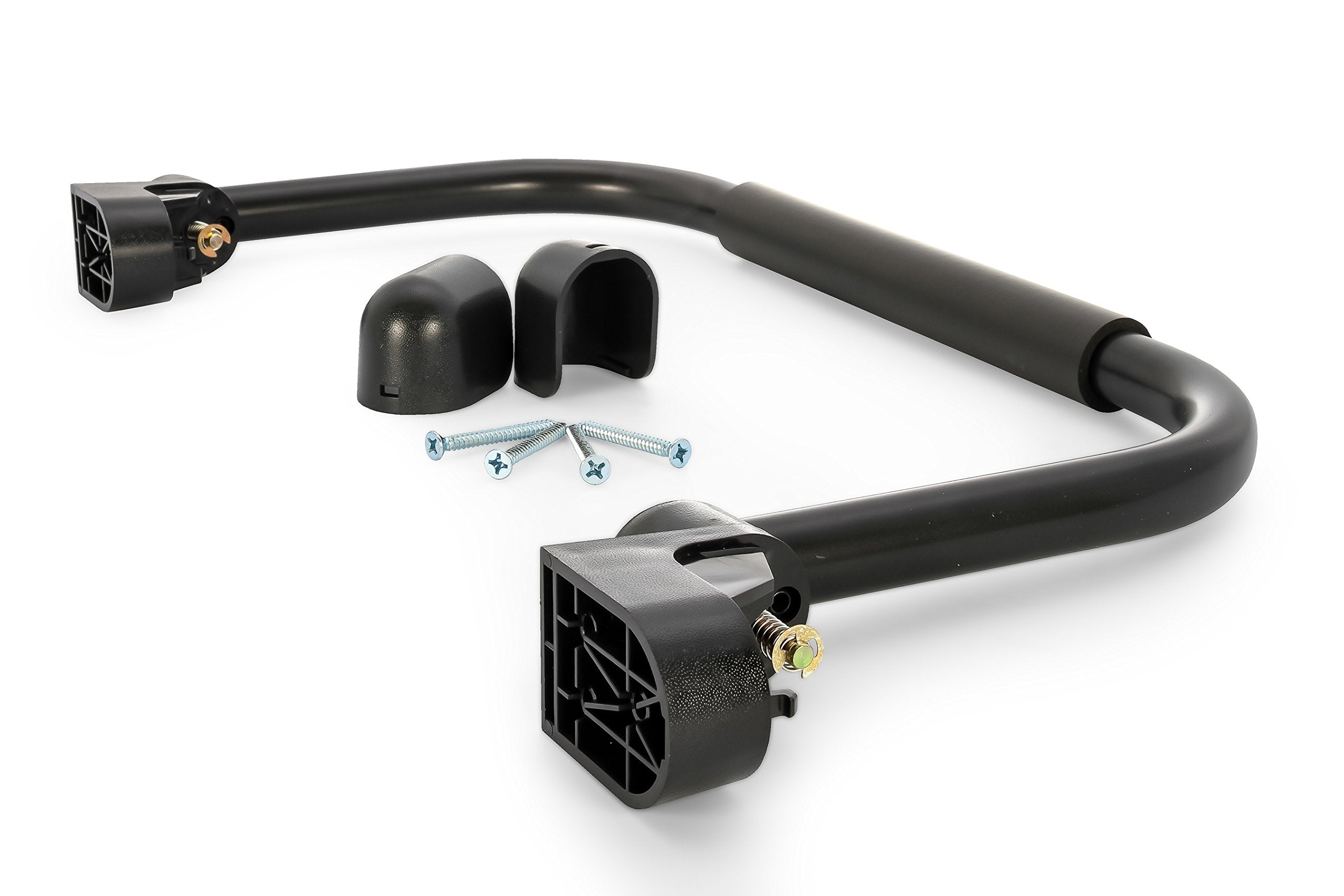 Camco Fold-Away RV Grab Handle extended for secure entry and exit.