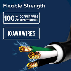 Camco Power Grip 100% copper 10-gauge wiring for efficient power delivery