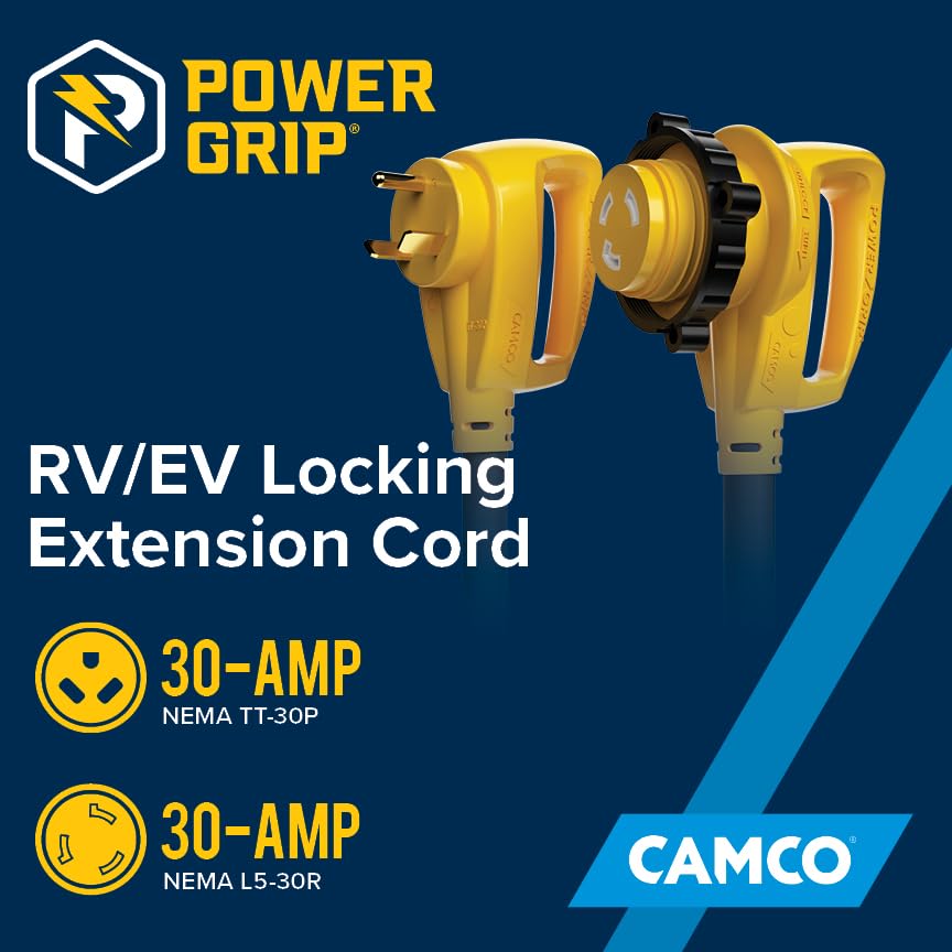 Camco Power Grip L5-30R female locking connector for EV charging