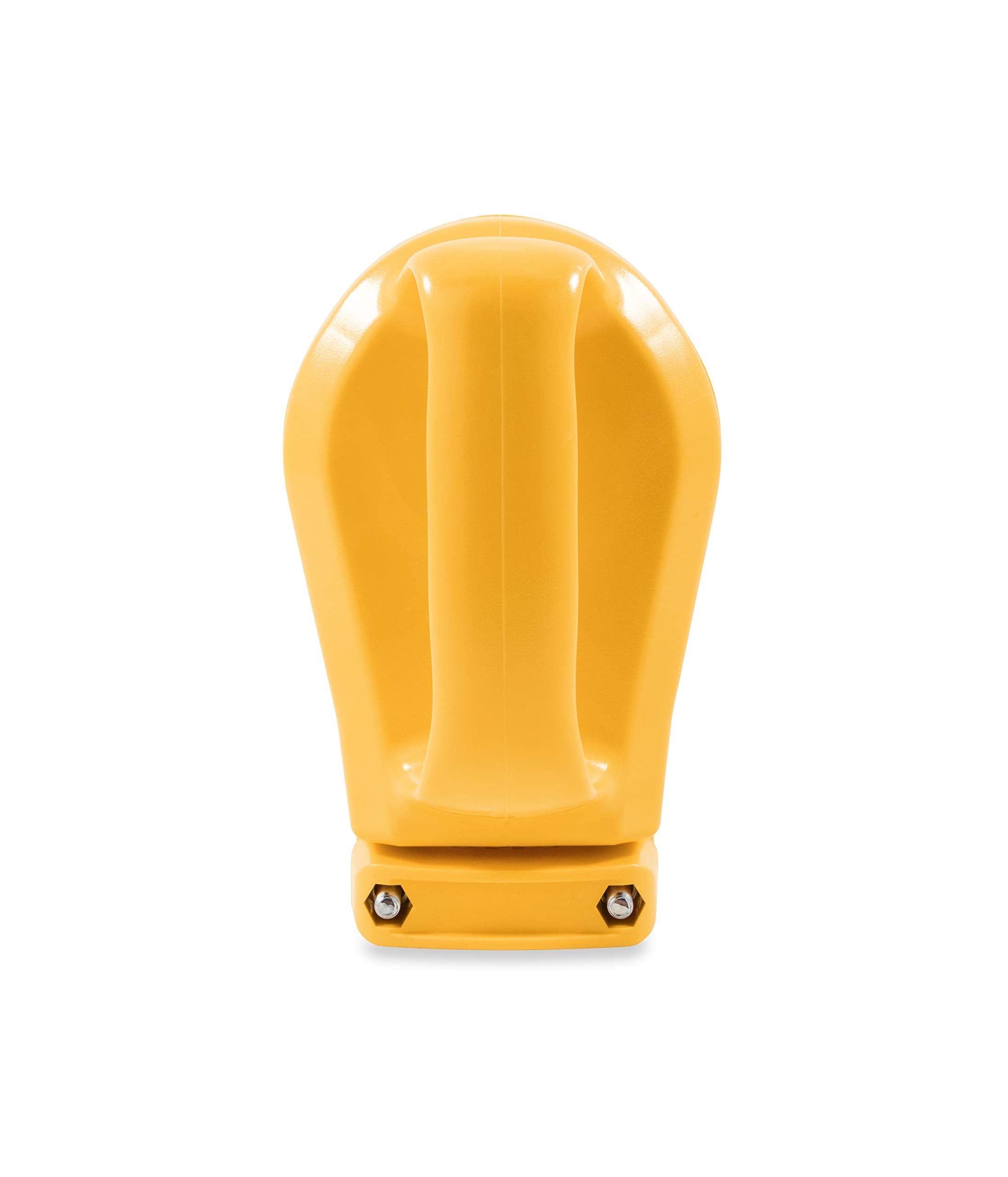 Camco PowerGrip handle in use highlights ergonomic grip during plugging.