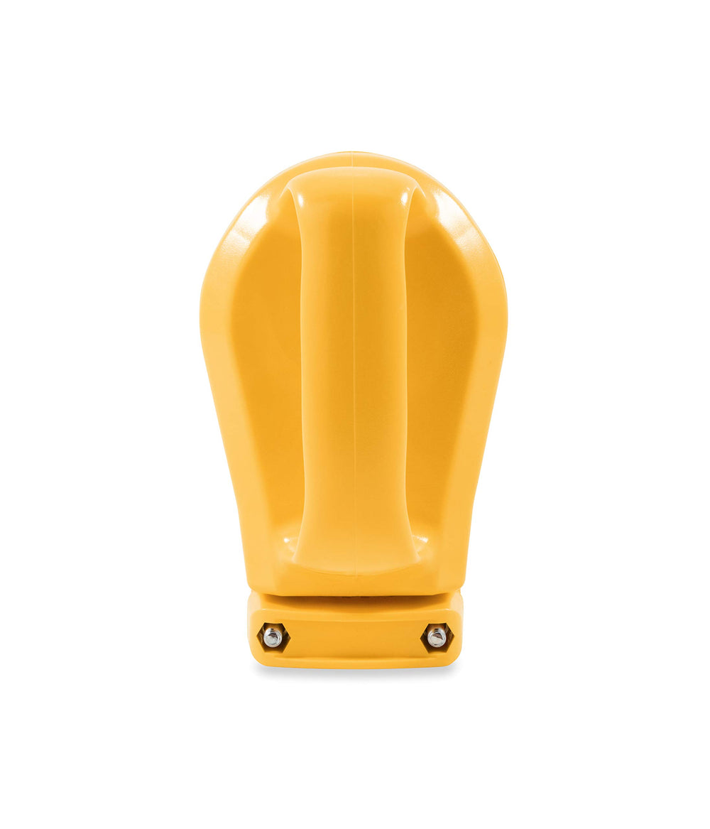 Camco PowerGrip handle in use highlights ergonomic grip during plugging.